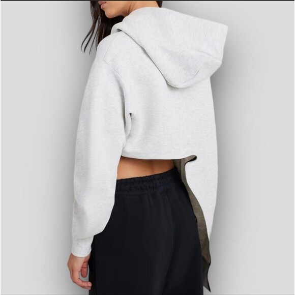 NIKE NSW Tech Fleece Asymmetrical Hoodie Sweatshirt Grey XS - Picture 3 of 7